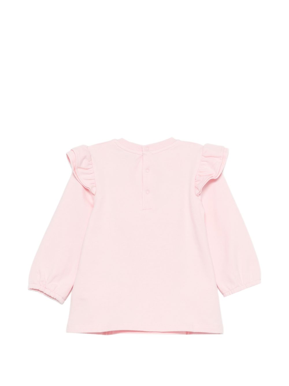 Abito per neonata Moschino Kids rosa con ruches MDV0DPLDA18 50209 MOSCHINO KIDS 