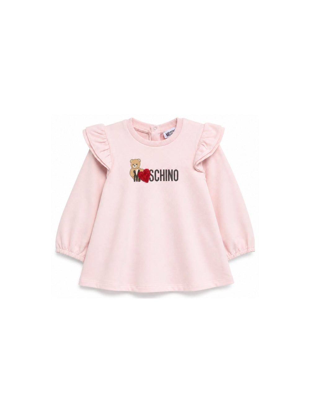 Abito per neonata Moschino Kids rosa con ruches MDV0DPLDA18 50209 MOSCHINO KIDS 