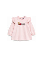 Abito per neonata Moschino Kids rosa con ruches MDV0DPLDA18 50209 MOSCHINO KIDS 