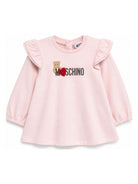 Abito per neonata Moschino Kids rosa con ruches MDV0DPLDA18 50209 MOSCHINO KIDS 