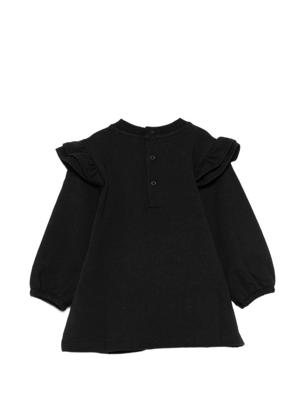 Abito per neonata Moschino Kids nero con stampa logo sul davanti MDV0DPLDA18 60100 MOSCHINO KIDS 