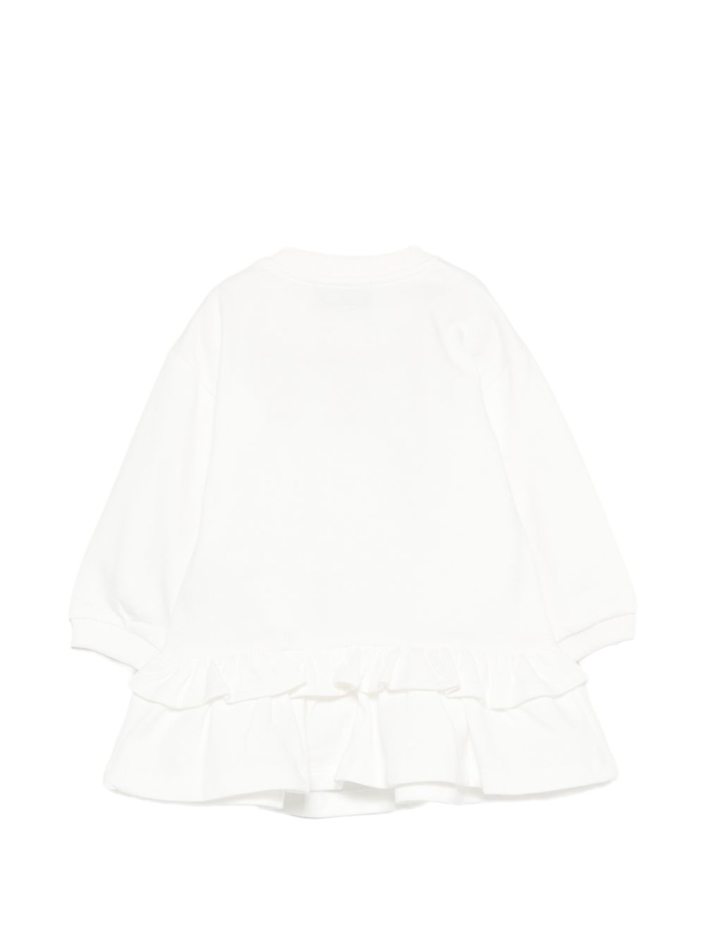 Abito per neonata Moschino Kids bianco con volant con motivo orsetto MDV0DQLCA40 10063 MOSCHINO KIDS 