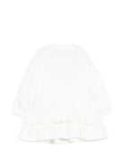 Abito per neonata Moschino Kids bianco con volant con motivo orsetto MDV0DQLCA40 10063 MOSCHINO KIDS 
