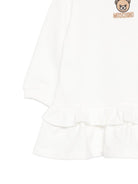 Abito per neonata Moschino Kids bianco con volant con motivo orsetto MDV0DQLCA40 10063 MOSCHINO KIDS 