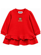 Abito per neonata Moschino Kids rosso con patch orsetto MDV0DQLCA40 50109 MOSCHINO KIDS 