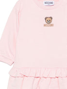 Abito per neonata Moschino Kids rosa con patch orsetto MDV0DQLCA40 50209 MOSCHINO KIDS 