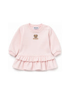 Abito per neonata Moschino Kids rosa con patch orsetto MDV0DQLCA40 50209 MOSCHINO KIDS 