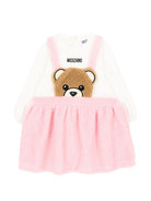 Abito per neonata Moschino Kids rosa con cucitura teddy MDV0DXLIA00 84324 MOSCHINO KIDS 