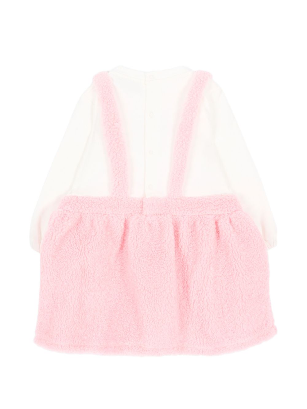 Abito per neonata Moschino Kids rosa con cucitura teddy MDV0DXLIA00 84324 MOSCHINO KIDS 