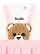 Abito per neonata Moschino Kids rosa con cucitura teddy MDV0DXLIA00 84324 MOSCHINO KIDS 