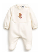 Tutina e bavaglino per neonati Moschino Kids bianchi con motivo Teddy Bear MDY01CLDA63 10063 MOSCHINO KIDS 