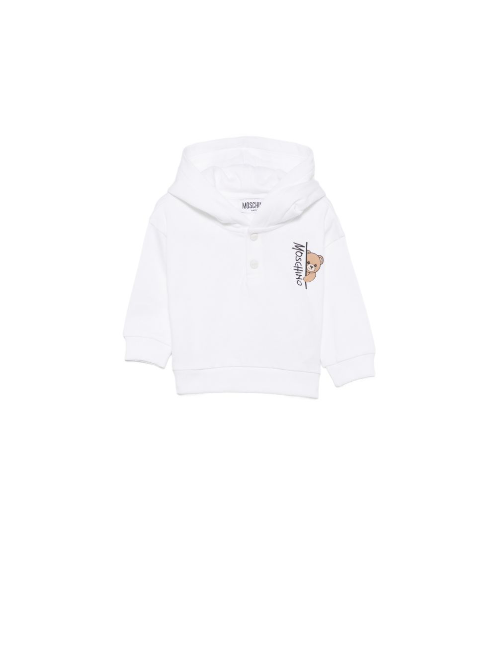 Felpa per neonati Moschino Kids bianca con stampa grafica MMF05ZLCA92 10101 MOSCHINO KIDS 