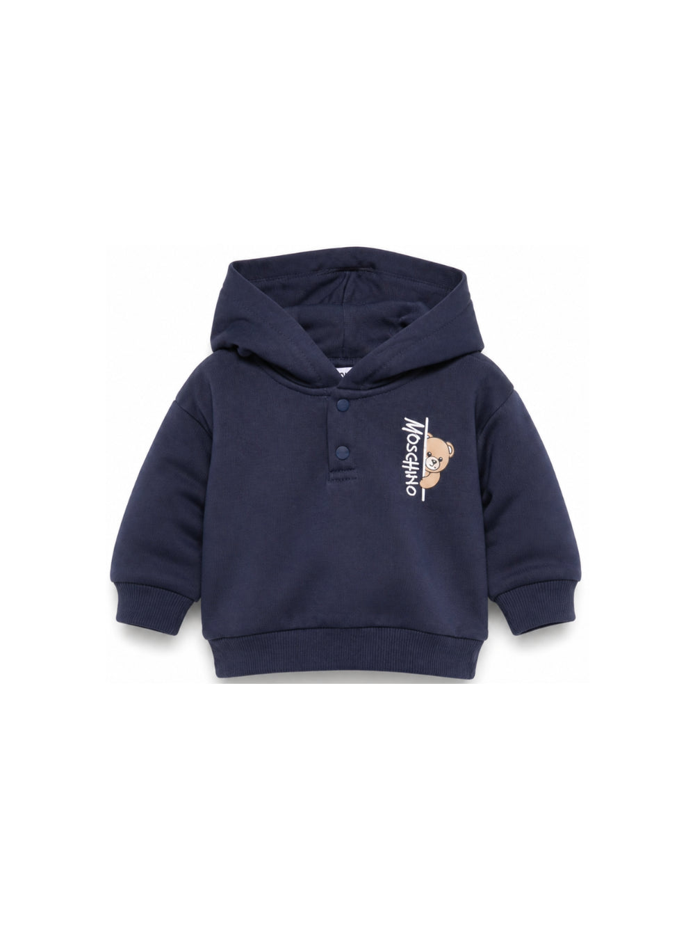 Felpa per neonato Moschino Kids blu con stampa grafica MMF05ZLCA92 40016 MOSCHINO KIDS 