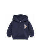 Felpa per neonato Moschino Kids blu con stampa grafica MMF05ZLCA92 40016 MOSCHINO KIDS 