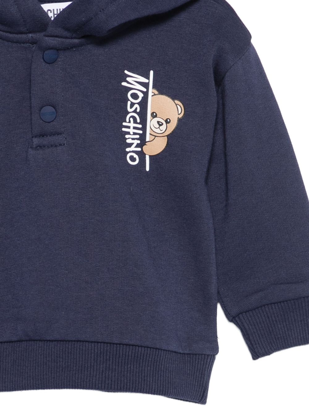Felpa per neonato Moschino Kids blu con stampa grafica MMF05ZLCA92 40016 MOSCHINO KIDS 