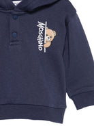 Felpa per neonato Moschino Kids blu con stampa grafica MMF05ZLCA92 40016 MOSCHINO KIDS 
