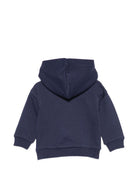 Felpa per neonato Moschino Kids blu con stampa grafica MMF05ZLCA92 40016 MOSCHINO KIDS 