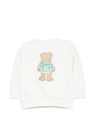 Felpa per neonata Moschino Kids bianca con stampa grafica MMF06HLCA40 10063 MOSCHINO KIDS 