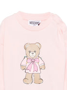 Felpa per neonata Moschino kids rosa con stampa orsetto sul davanti MMF06HLCA40 50209 MOSCHINO KIDS 