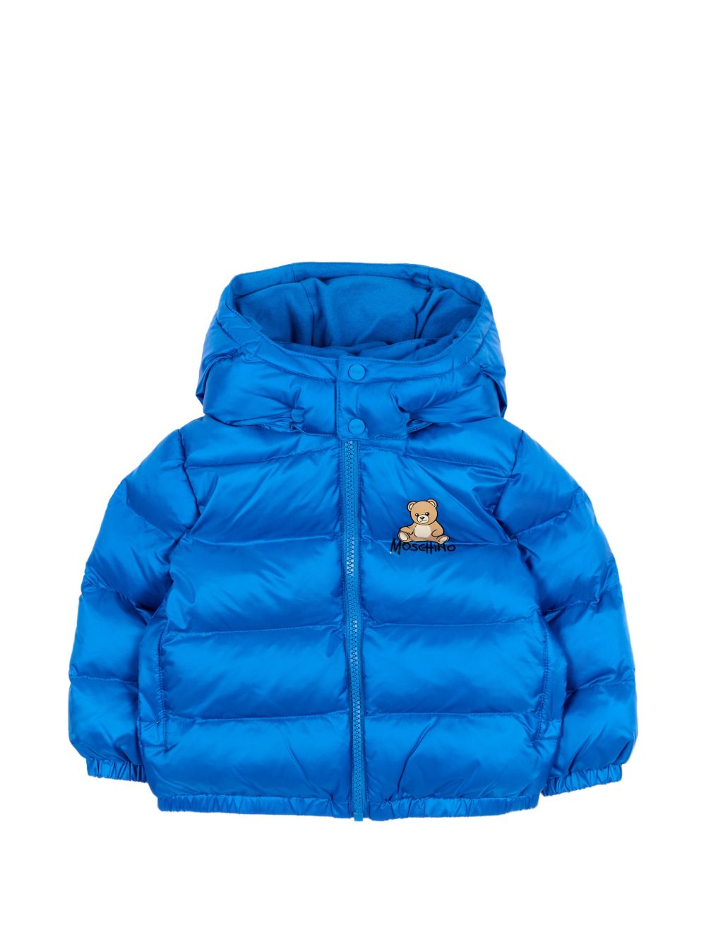Giubbino per neonato Moschino Kids blu con stampa orsetto sul davanti MMS02FL3AC3 40157 MOSCHINO KIDS 