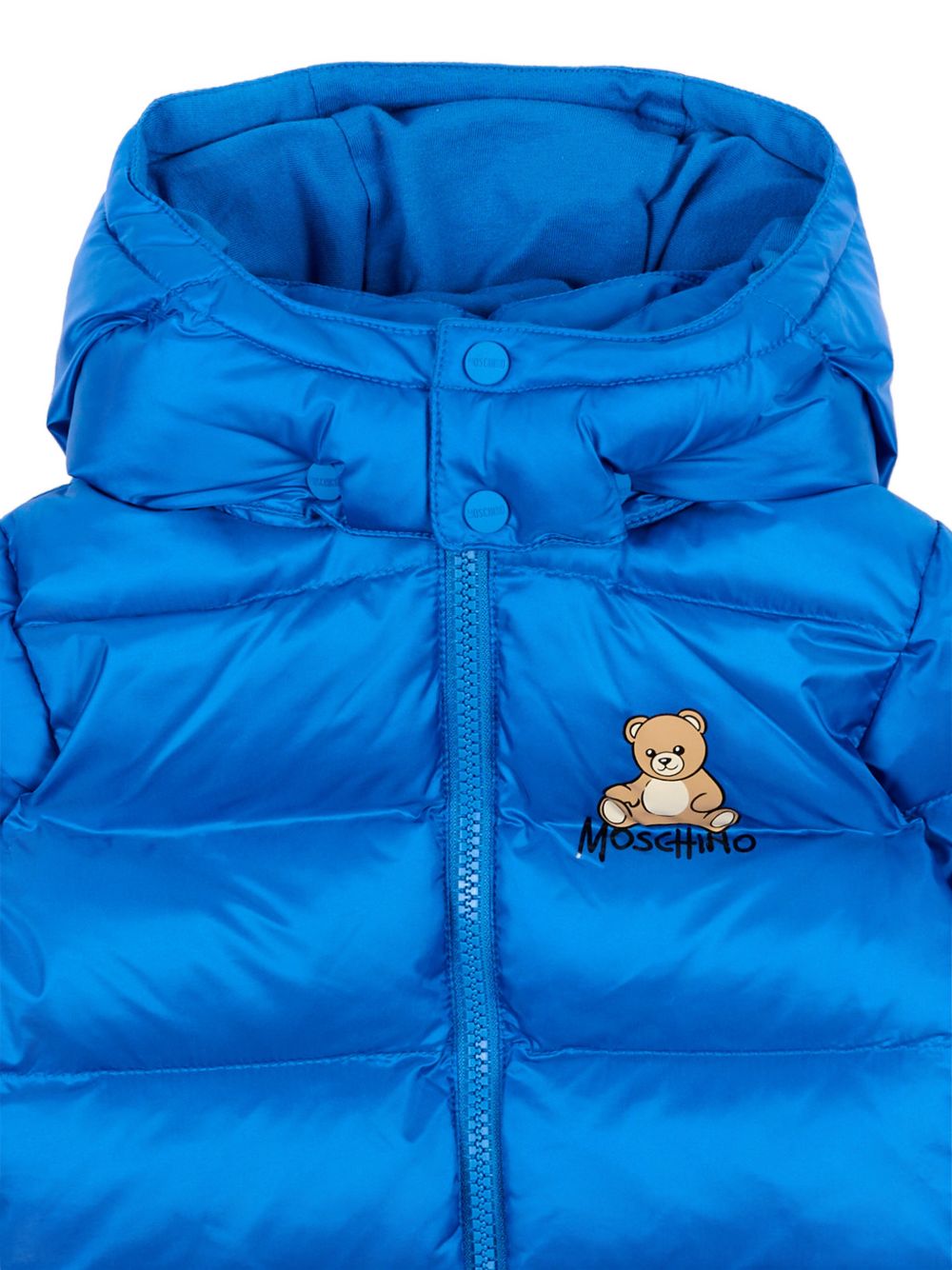 Giubbino per neonato Moschino Kids blu con stampa orsetto sul davanti MMS02FL3AC3 40157 MOSCHINO KIDS 