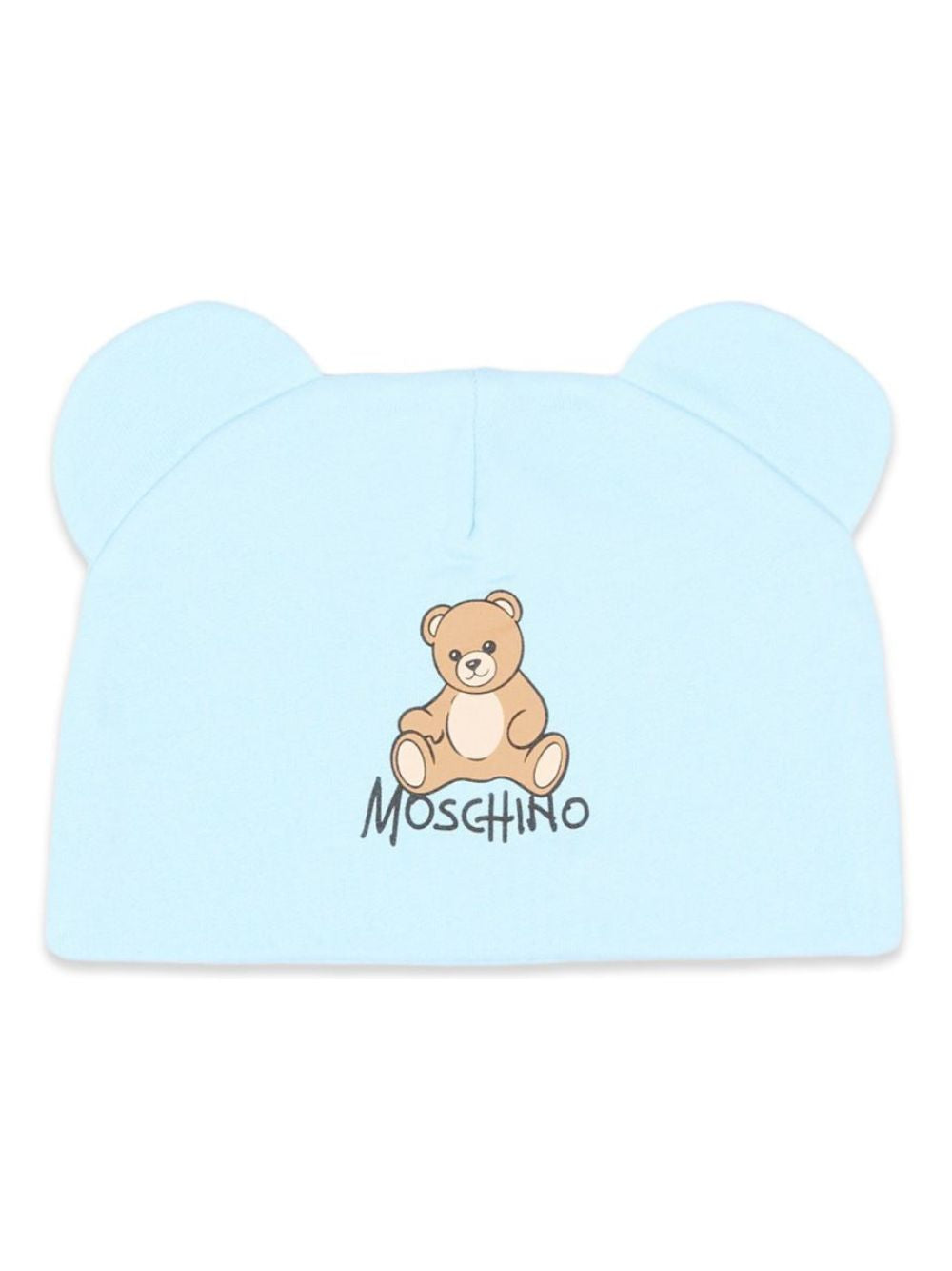 Berretto per neonato Moschino Kids azzurro con orecchiette MMX05HLCA40 40304 MOSCHINO KIDS 