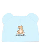 Berretto per neonato Moschino Kids azzurro con orecchiette MMX05HLCA40 40304 MOSCHINO KIDS 