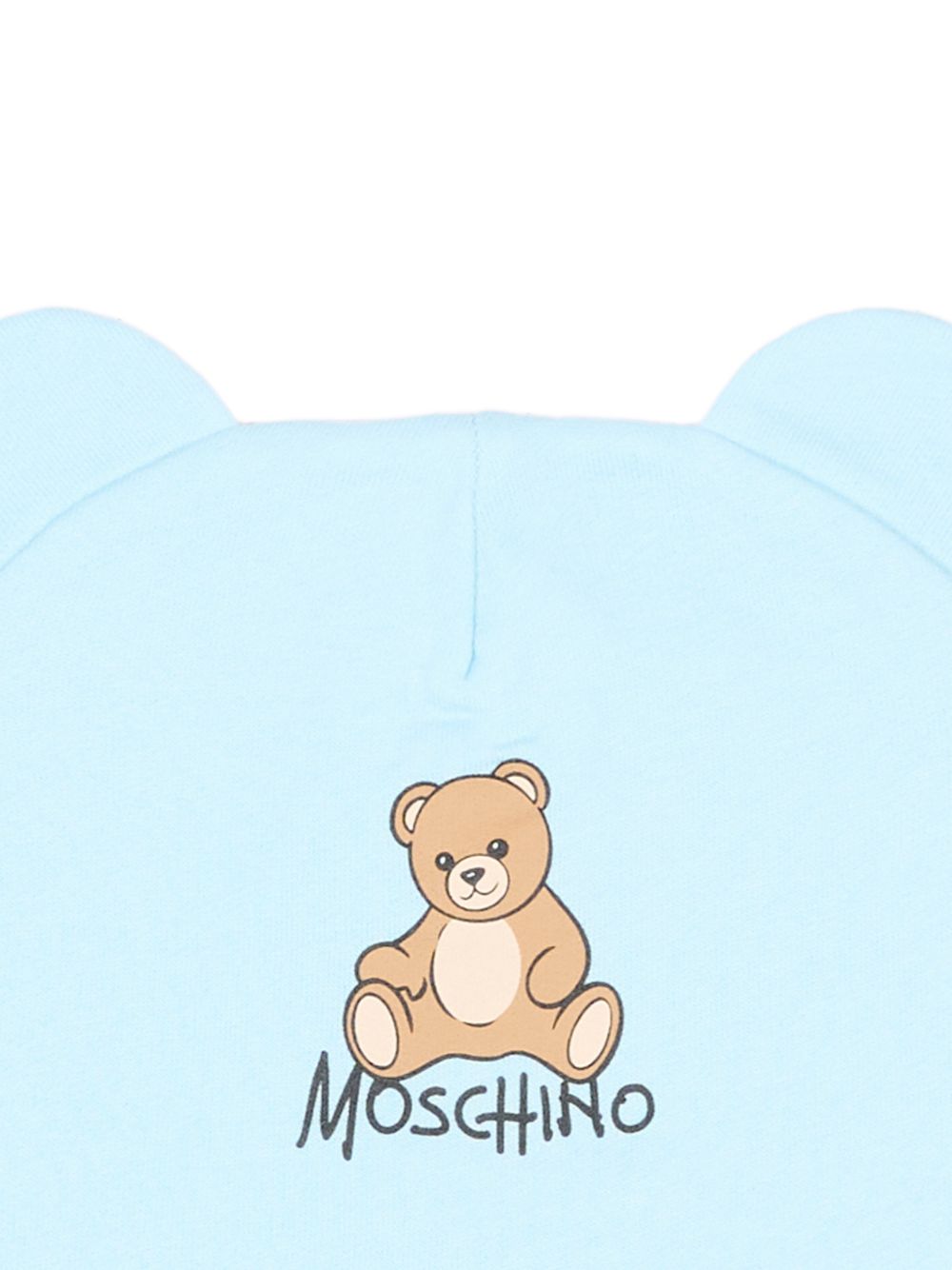 Berretto per neonato Moschino Kids azzurro con orecchiette MMX05HLCA40 40304 MOSCHINO KIDS 