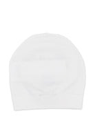 Cappello per neonati Moschino Kids bianco con logo ricamato<BR/> MMX05KLHE43 10101 MOSCHINO KIDS 