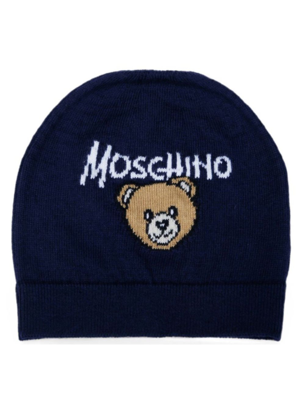 Cappello per neonato Moschino Kids blu con logo ricamato MMX05KLHE43 40016 MOSCHINO KIDS 