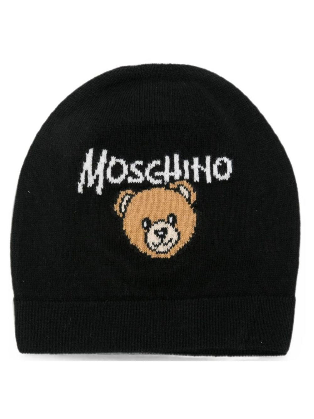 Cappello per neonato Moschino Kids nero con logo ricamato MMX05KLHE43 60100 MOSCHINO KIDS 