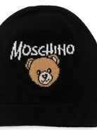 Cappello per neonato Moschino Kids nero con logo ricamato MMX05KLHE43 60100 MOSCHINO KIDS 