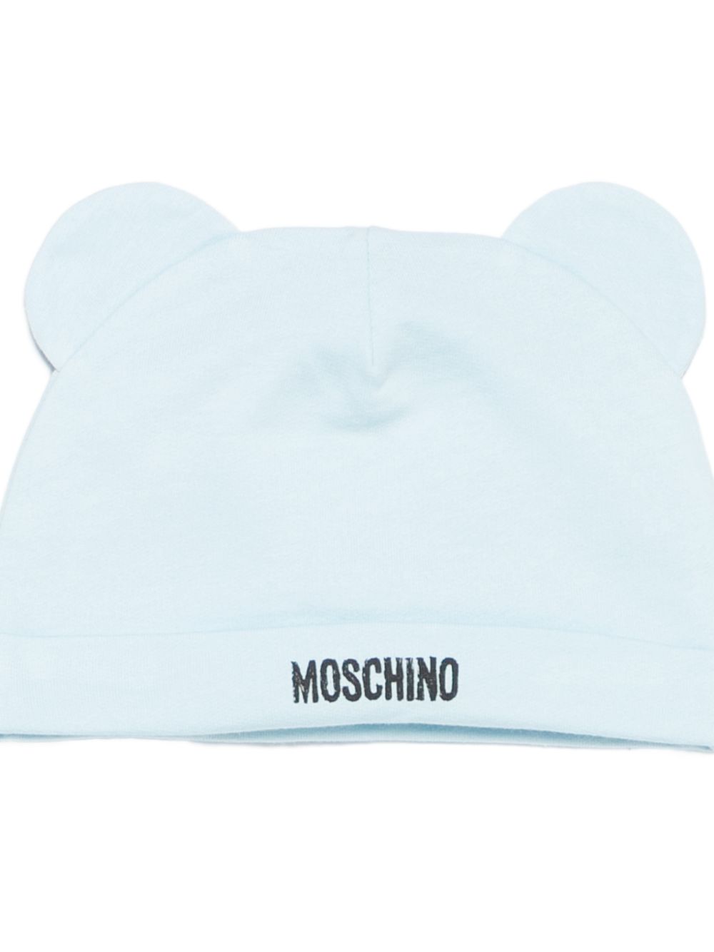 Set tutina cappellino e bavetta per neonato Moschino Kids azzurro con stampa Teddy Bear MNY08BLCA40 40304 MOSCHINO KIDS 