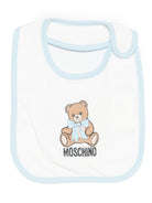 Set tutina cappellino e bavetta per neonato Moschino Kids azzurro con stampa Teddy Bear MNY08BLCA40 40304 MOSCHINO KIDS 