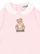 Set per neonata Moschino Kids rosa con stampa logo sul davanti MNY08BLCA40 50209 MOSCHINO KIDS 