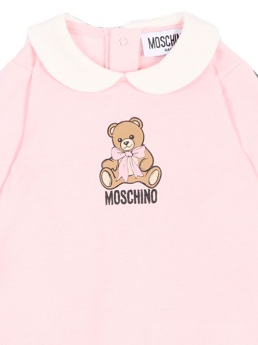Set per neonata Moschino Kids rosa con stampa logo sul davanti MNY08BLCA40 50209 MOSCHINO KIDS 