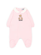Set per neonata Moschino Kids rosa con stampa logo sul davanti MNY08BLCA40 50209 MOSCHINO KIDS 