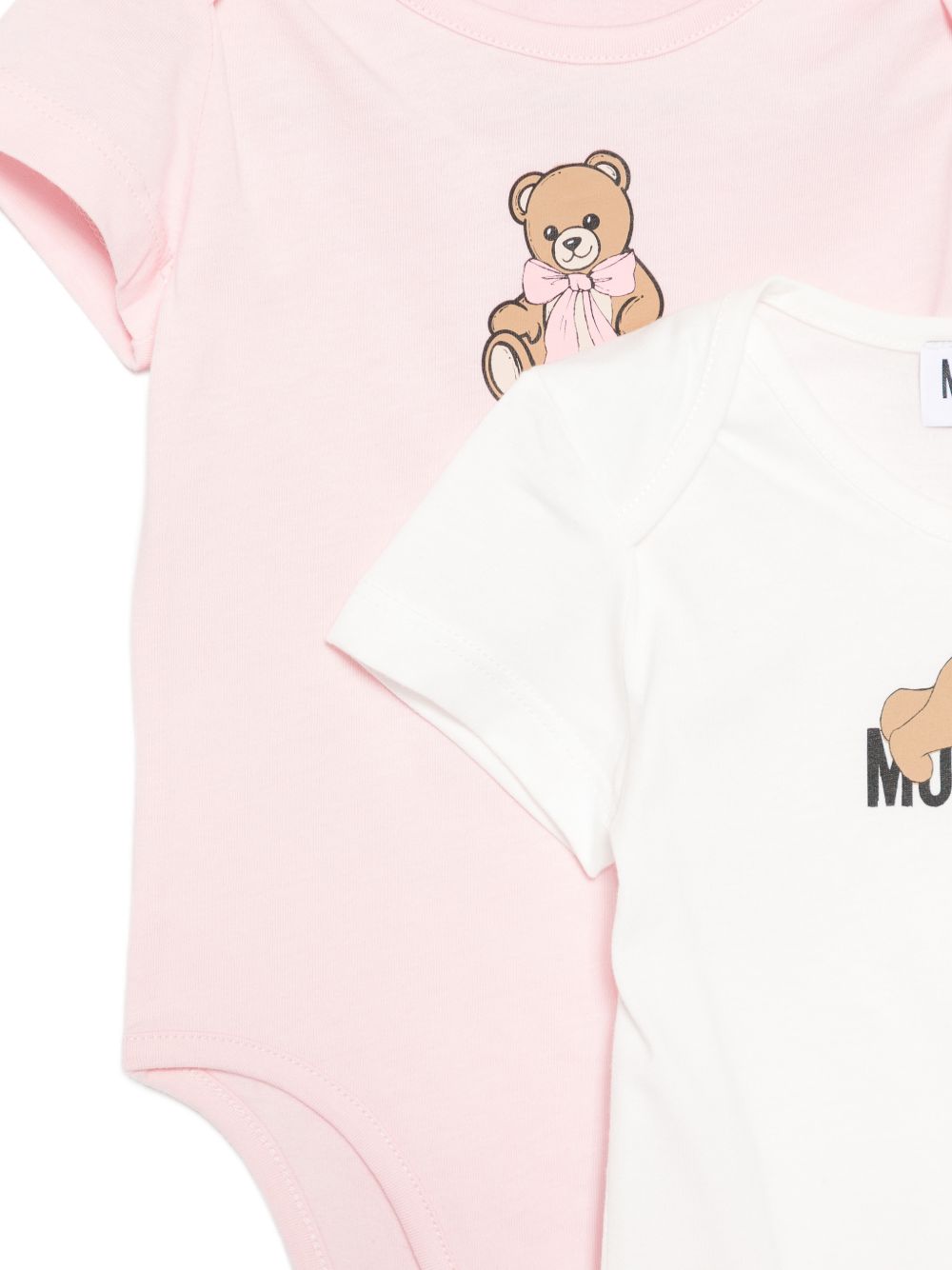 Set di due tutine per neonata Moschino Kids multicolore con logo sul davanti MNY08DLAA10 84241 MOSCHINO KIDS 