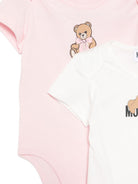 Set di due tutine per neonata Moschino Kids multicolore con logo sul davanti MNY08DLAA10 84241 MOSCHINO KIDS 