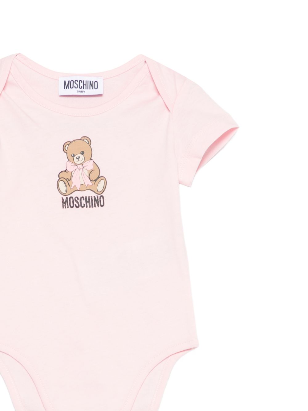 Set di due tutine per neonata Moschino Kids multicolore con logo sul davanti MNY08DLAA10 84241 MOSCHINO KIDS 