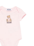 Set di due tutine per neonata Moschino Kids multicolore con logo sul davanti MNY08DLAA10 84241 MOSCHINO KIDS 