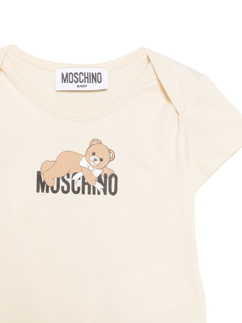Set di due tutine per neonati Moschino Kids multicolore con stampa Teddy Bear sul davanti MNY08DLAA10 84313 MOSCHINO KIDS 