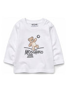 T-shirt per neonati Moschino Kids bianca con motivo Teddy Bear MOO014LAA20 10101 MOSCHINO KIDS 
