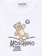 T-shirt per neonati Moschino Kids bianca con motivo Teddy Bear MOO014LAA20 10101 MOSCHINO KIDS 