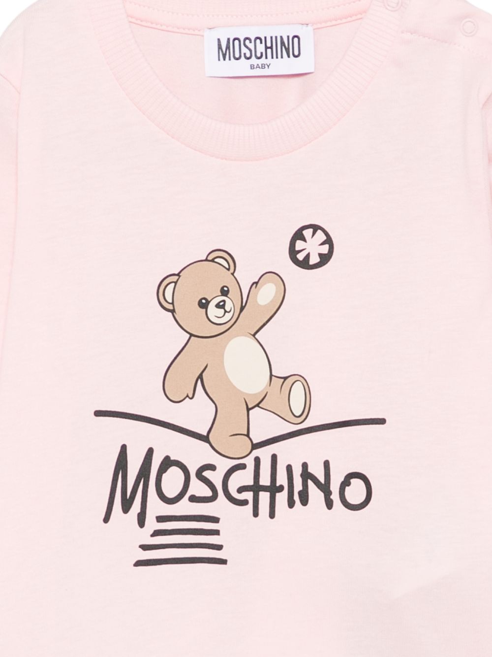 T-shirt per neonata Moschino Kids rosa con motivo Teddy Bear MOO014LAA20 50209 MOSCHINO KIDS 