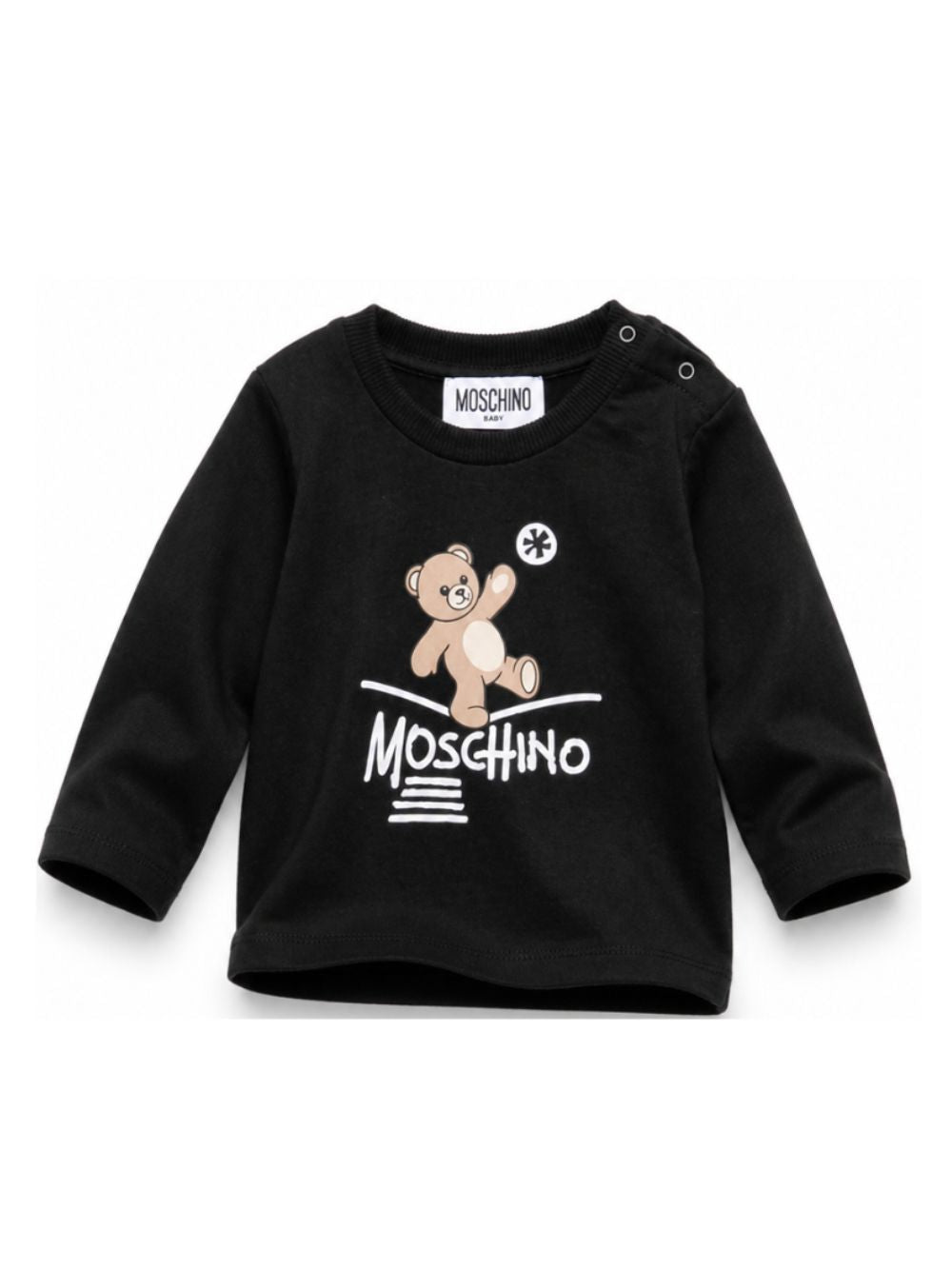 T-shirt per neonati Moschino Kids nera con motivo Teddy Bear MOO014LAA20 60100 MOSCHINO KIDS 