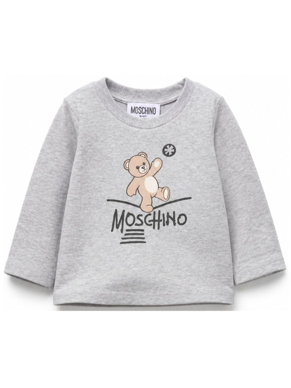 T-shirt per neonati Moschino Kids grigia con motivo Teddy Bear MOO014LAA20 60901 MOSCHINO KIDS 
