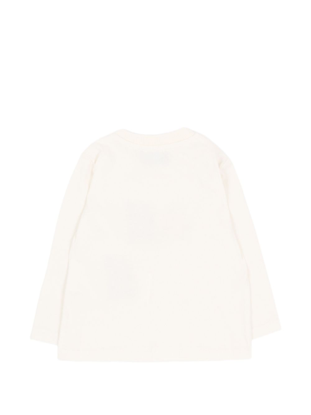 T-shirt per neonati Moschino Kids bianca avorio a maniche lunghe MQO014LAA10 10063 MOSCHINO KIDS 