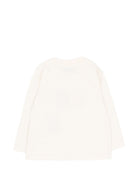 T-shirt per neonati Moschino Kids bianca avorio a maniche lunghe MQO014LAA10 10063 MOSCHINO KIDS 