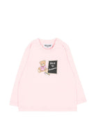 T-shirt per neonata Moschino Kids rosa a maniche lunghe MQO014LAA10 50209 MOSCHINO KIDS 